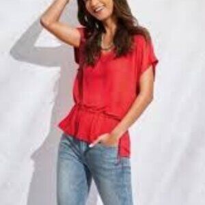 NWOT SZXL CAbi Formal Tee. Adjustable drawstring drop waist.Bright.lightweight.